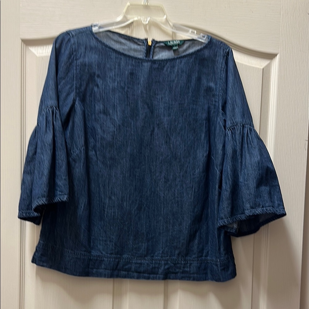 Ralph Lauren Blue Bell Sleeve Blouse